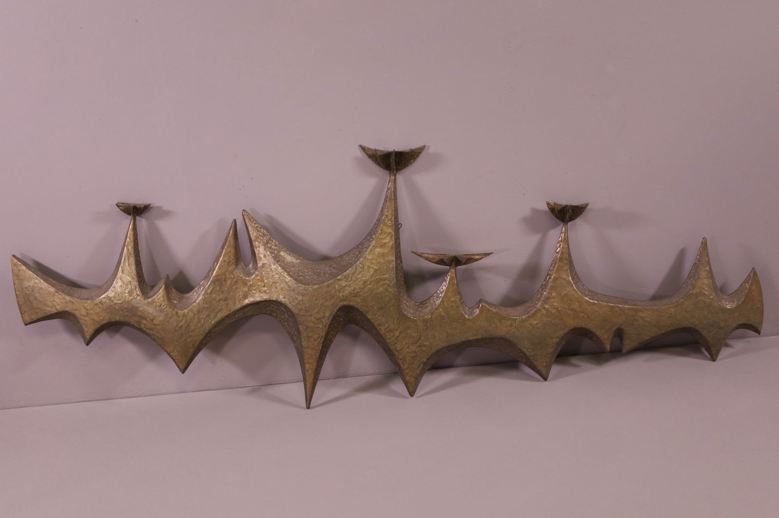 MID CENTURY BRUTALIST METAL WALL SCULPTURE (1 of 3)