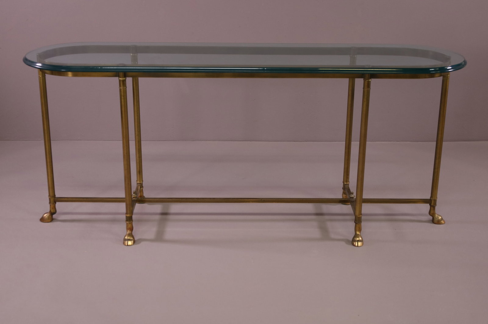 LA BARGE BRASS & GLASS CONSOLE TABLE (1 of 4)