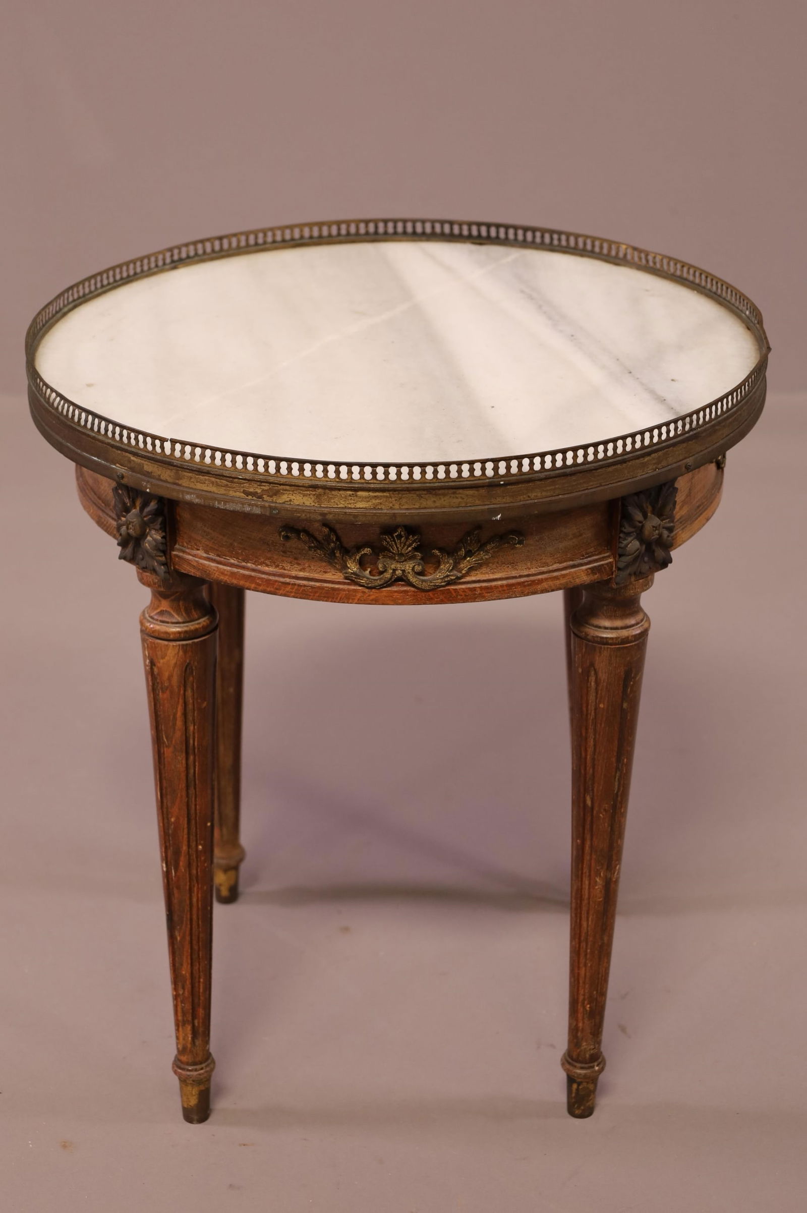 FRENCH STYLE MARBLE TOP SIDE TABLE (1 of 3)
