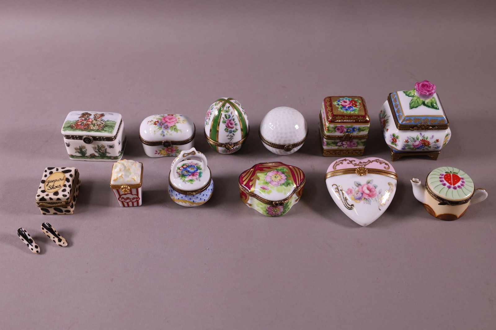 TWELVE LIMOGES PILL BOXES (1 of 4)