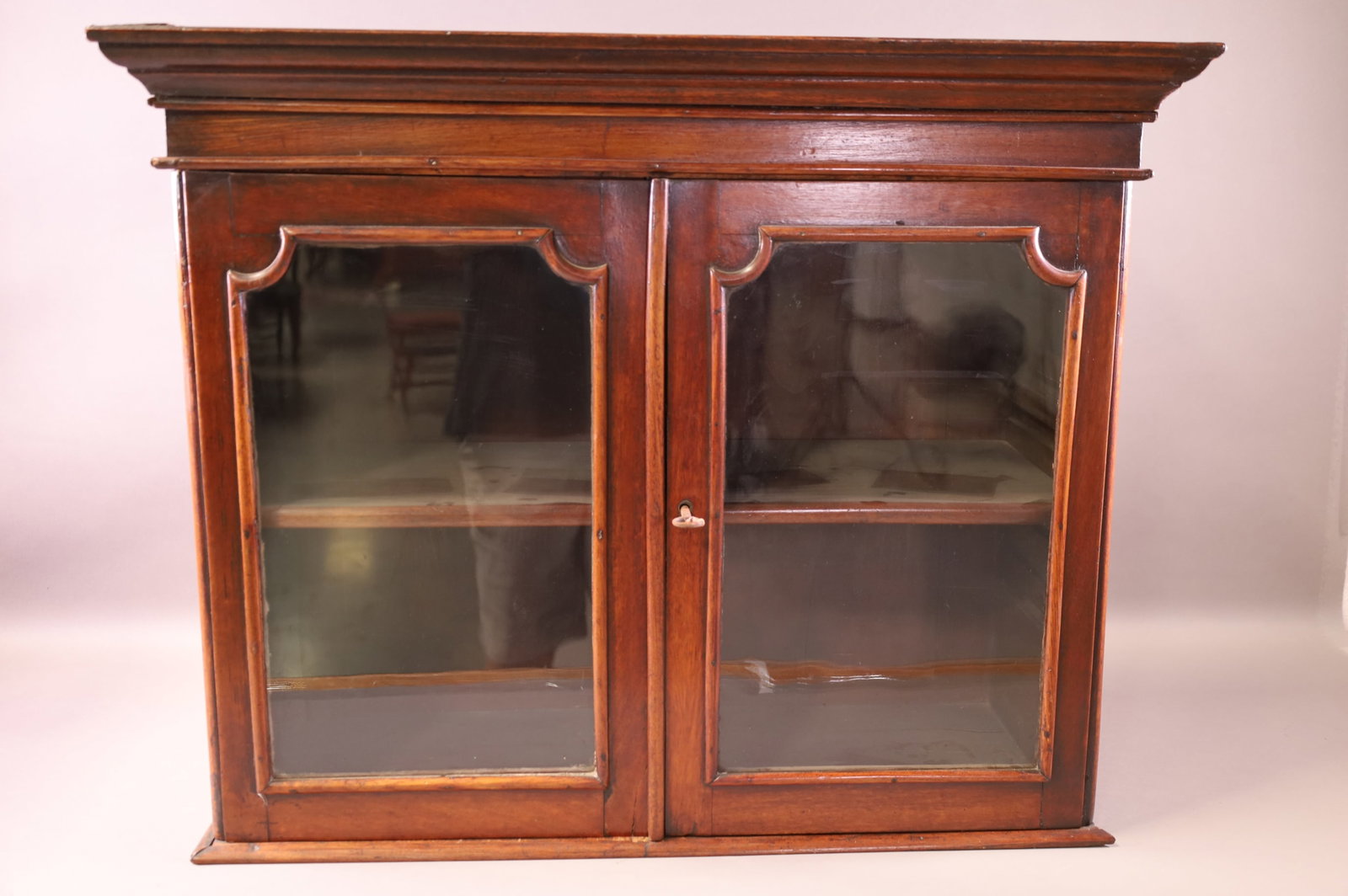 ANTIQUE MAHOGANY TWO DOOR HANGING CABINET (1 of 3)