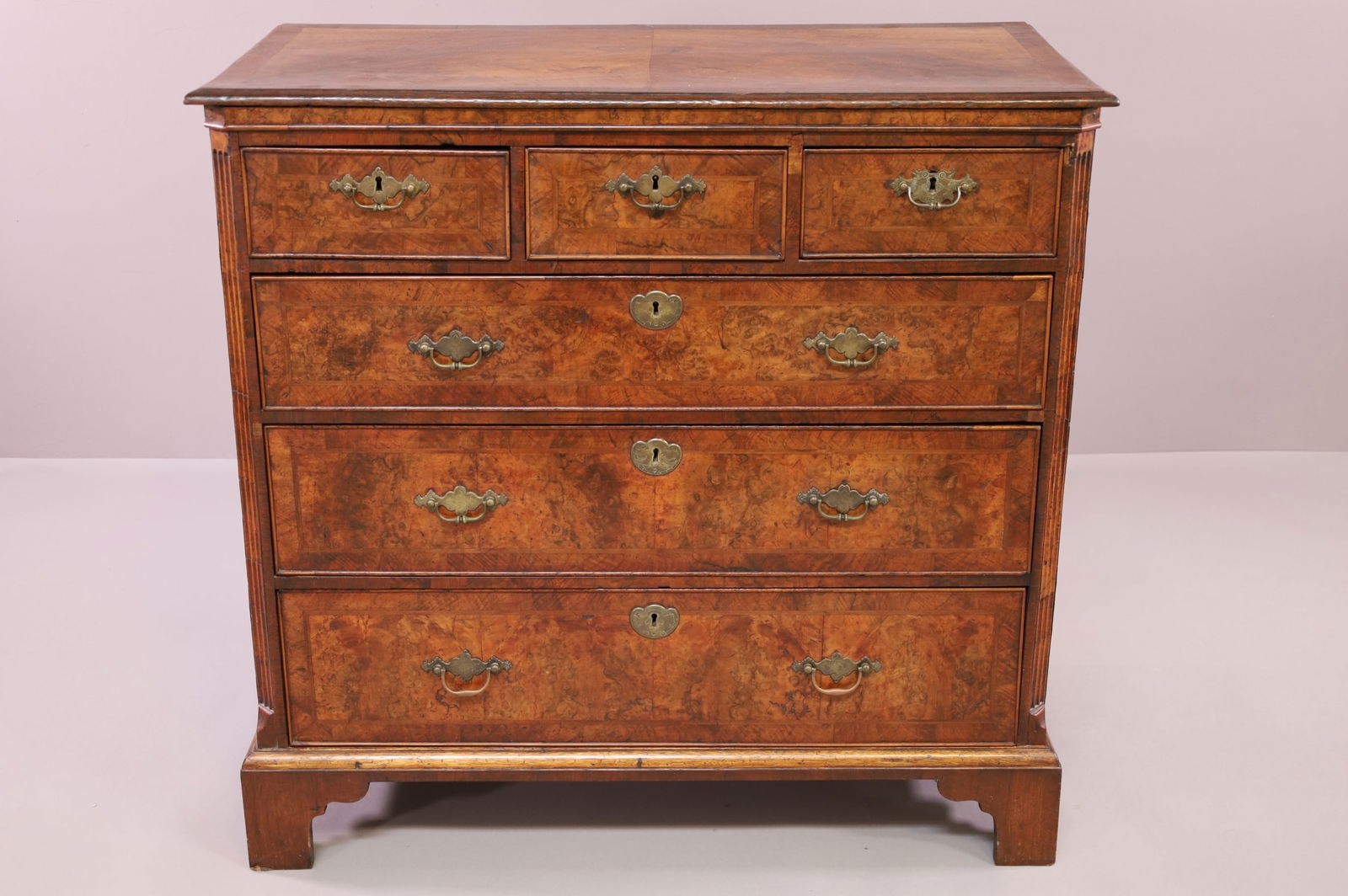 19TH CENTURY BURLED GEORGIAN CHEST (1 of 6)