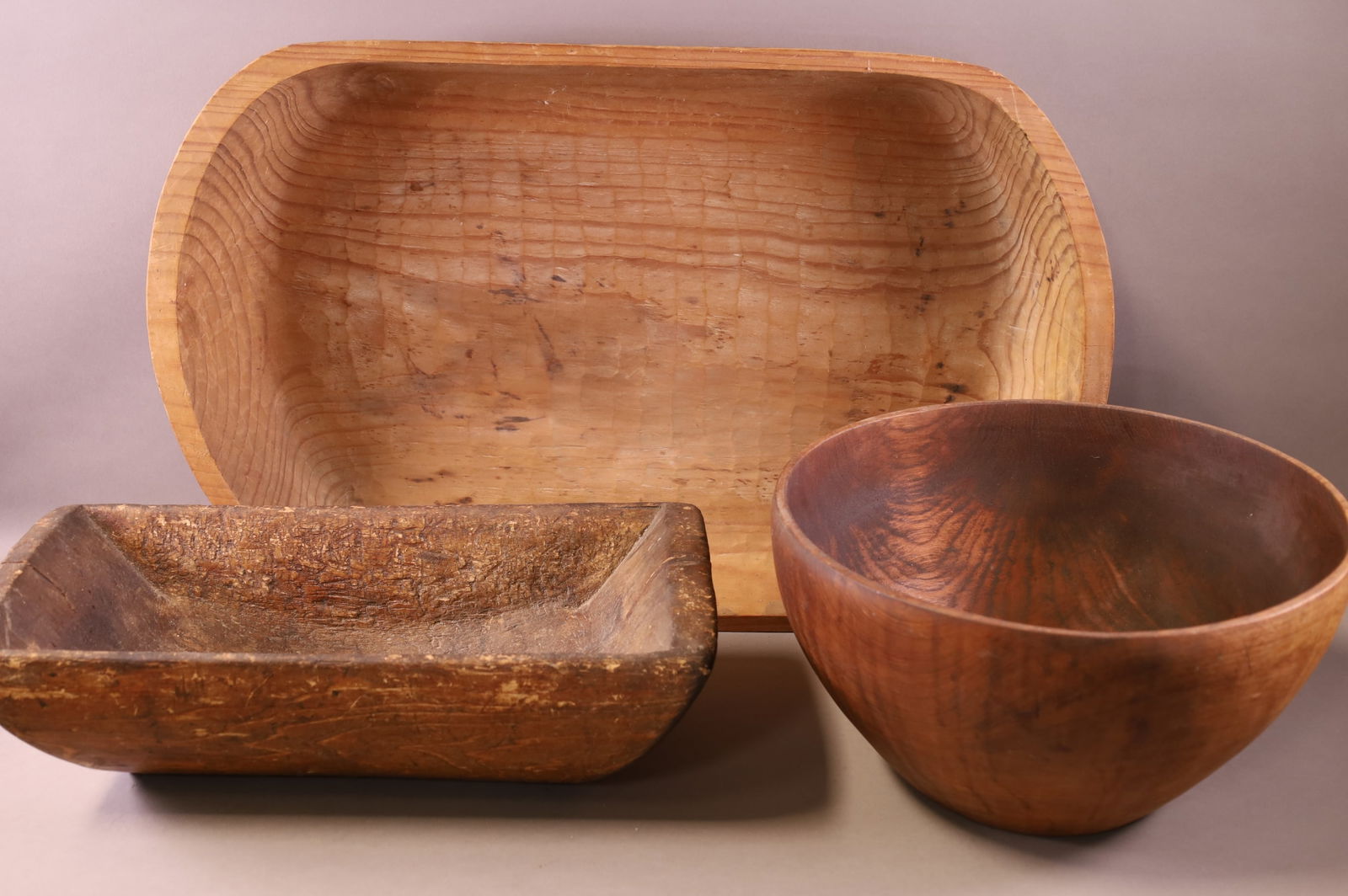 THREE WOODEN BOWLS (1 of 5)