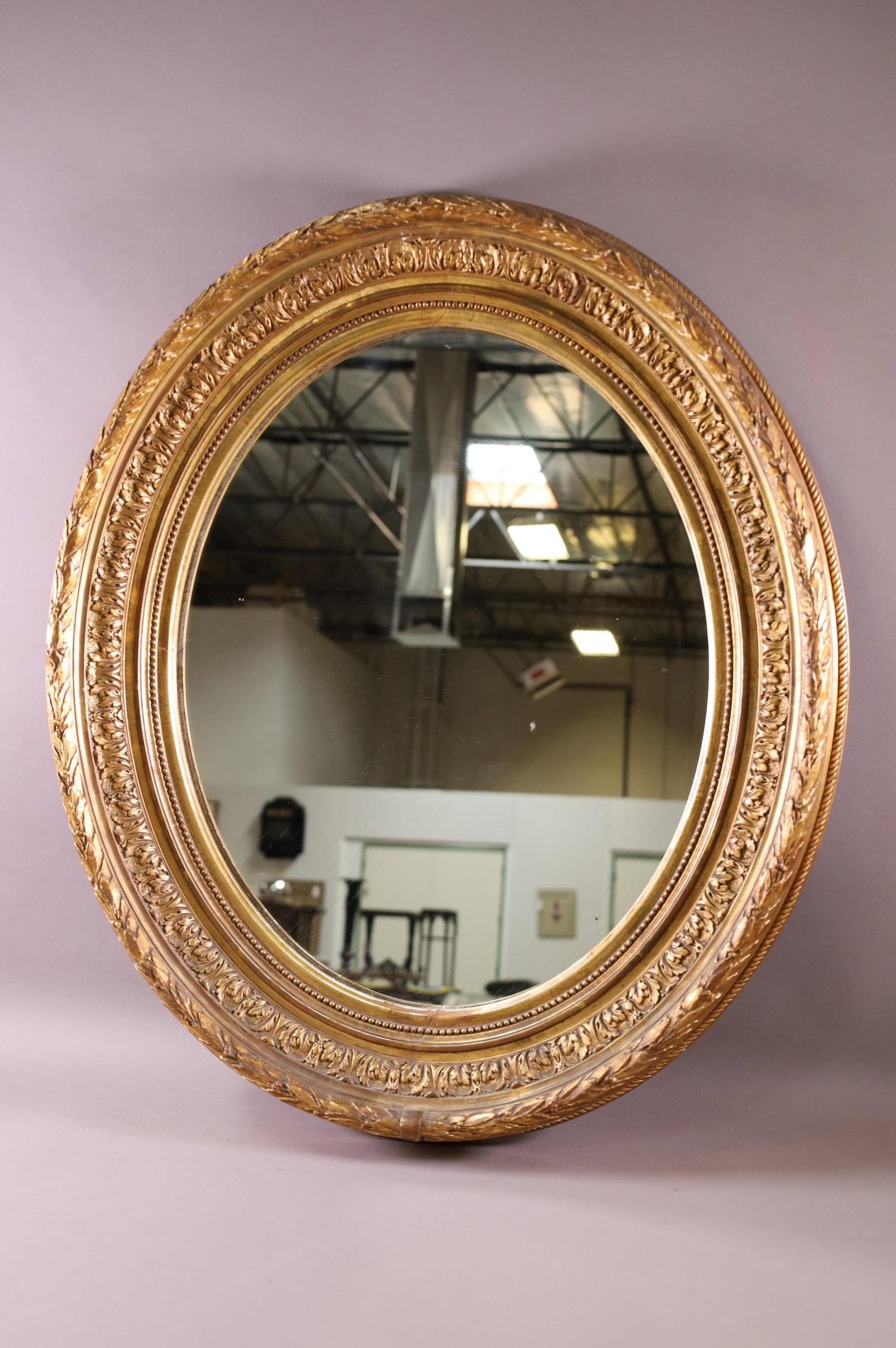 ANTIQUE GOLD GILT FRAME WALL MIRROR (1 of 4)