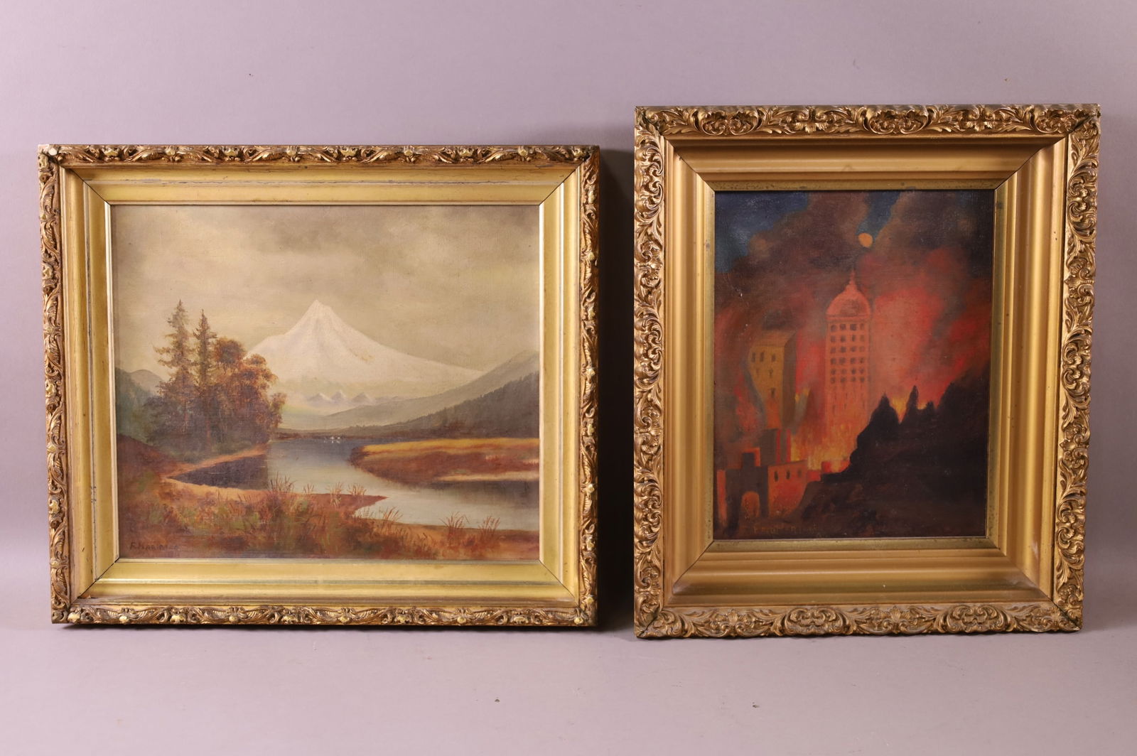 2 ANTIQUE FRED HARTMAN PAINTINGS (1 of 4)