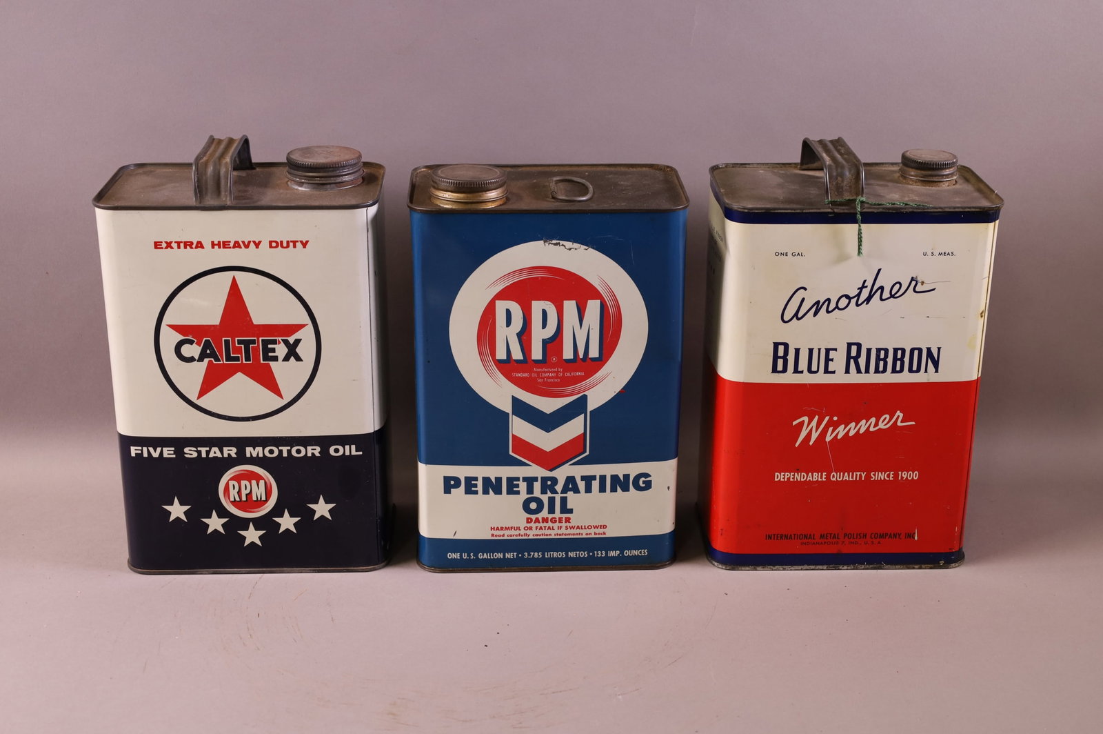 THREE 1 GALLON OIL CANS (1 of 2)