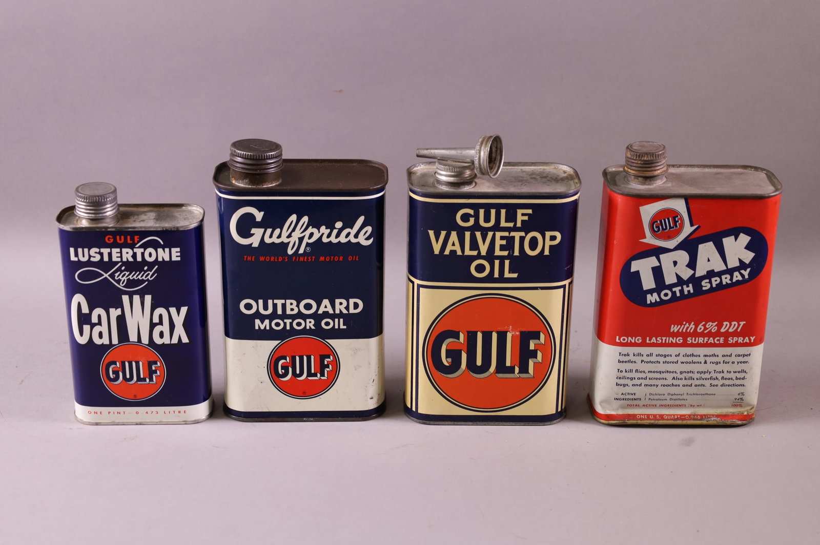 FOUR GULF OIL CANS (1 of 2)