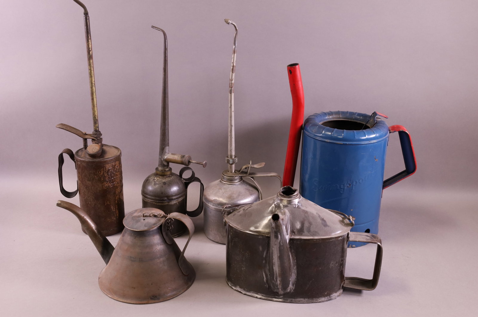 SIX ANTIQUE OILERS (1 of 5)