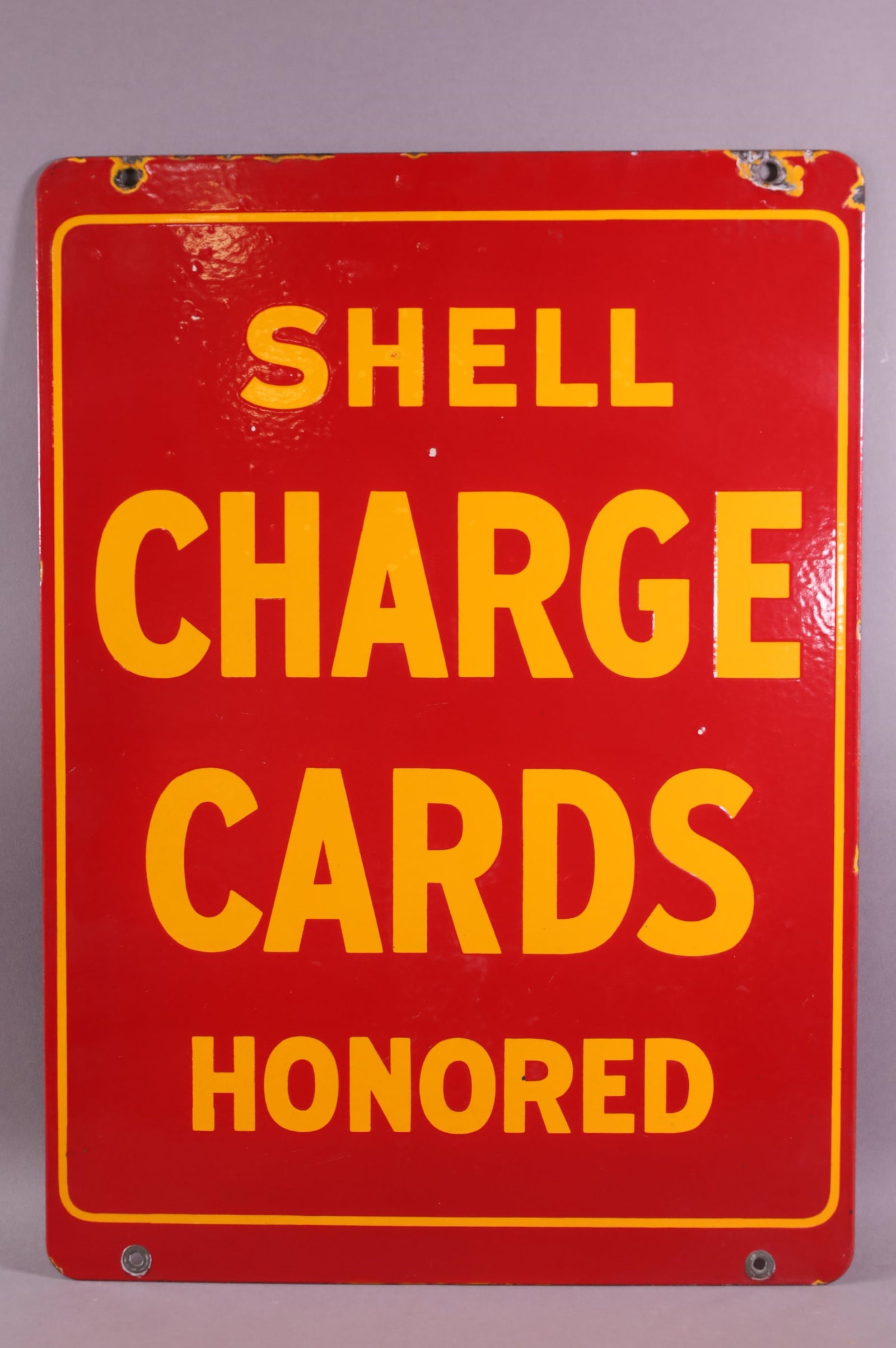 SHELL CHARGE CARDS PORCELAIN SIGN (1 of 2)