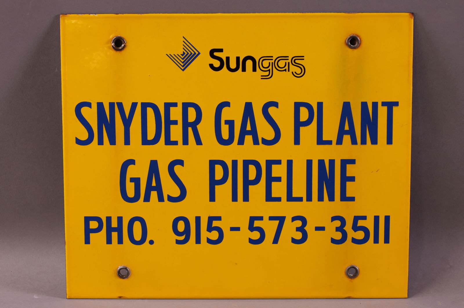 2 SUNOCO SNYDER GAS PLANT PORCELAIN SIGNS (1 of 3)