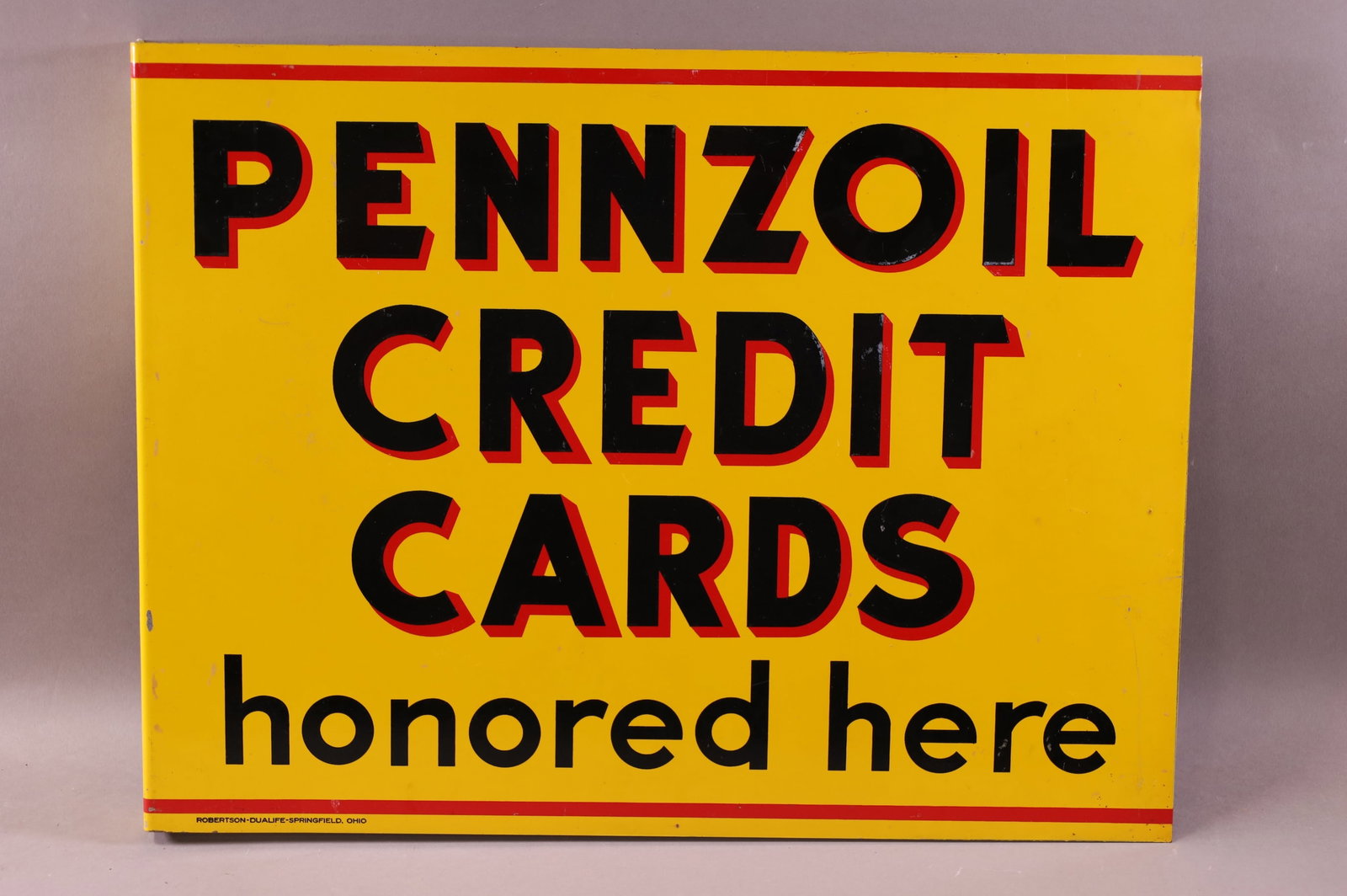 PENNZOIL CREDIT CARD TIN FLANGE SIGN (1 of 3)