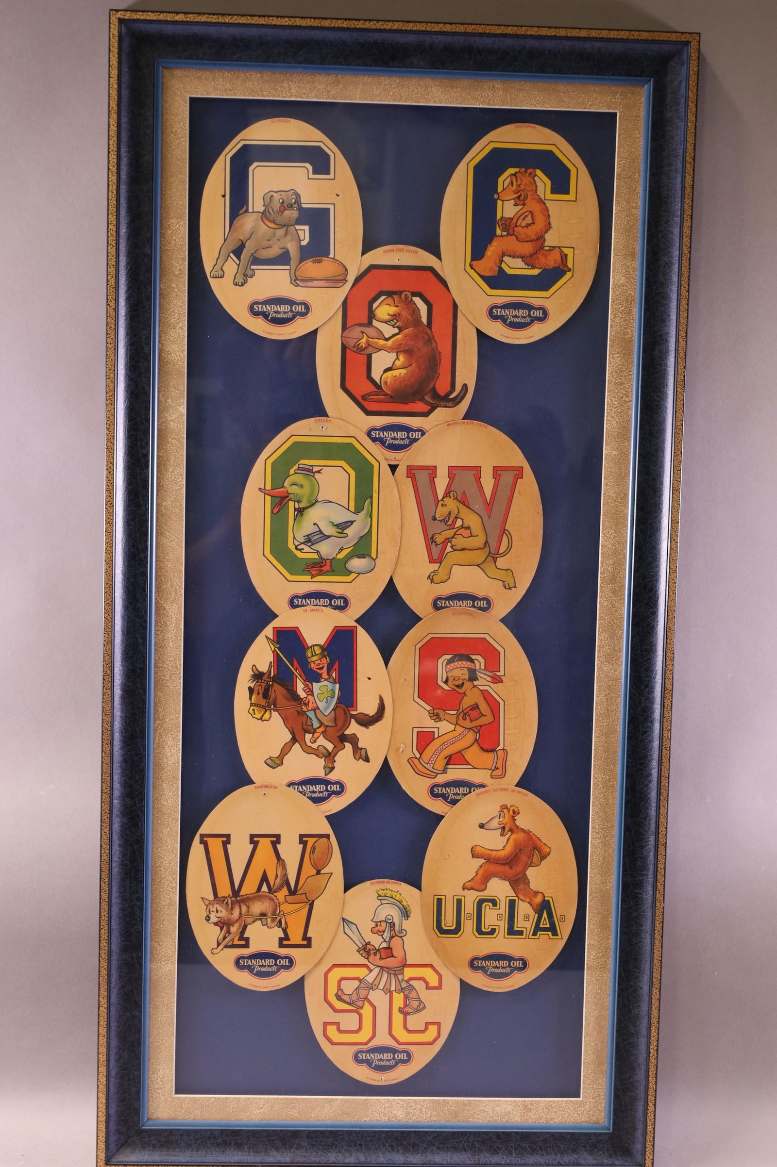 STANDARD OIL CO. COLLEGE CARDBOARD AD (1 of 5)