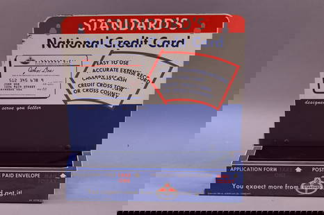 STANDARD OIL CREDIT CARD DISPLAY: NATIONAL CREDIT CARD DISPLAY. 9" W x 9" H