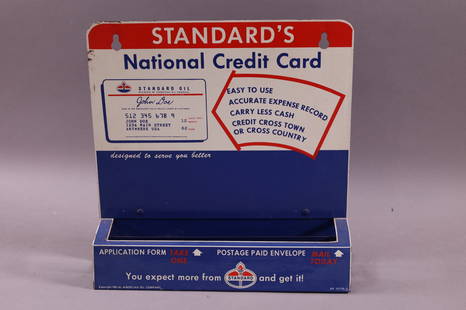 STANDARD OIL CREDIT CARD DISPLAY: NATIONAL CREDIT CARD DISPLAY. 9" W x 9" H