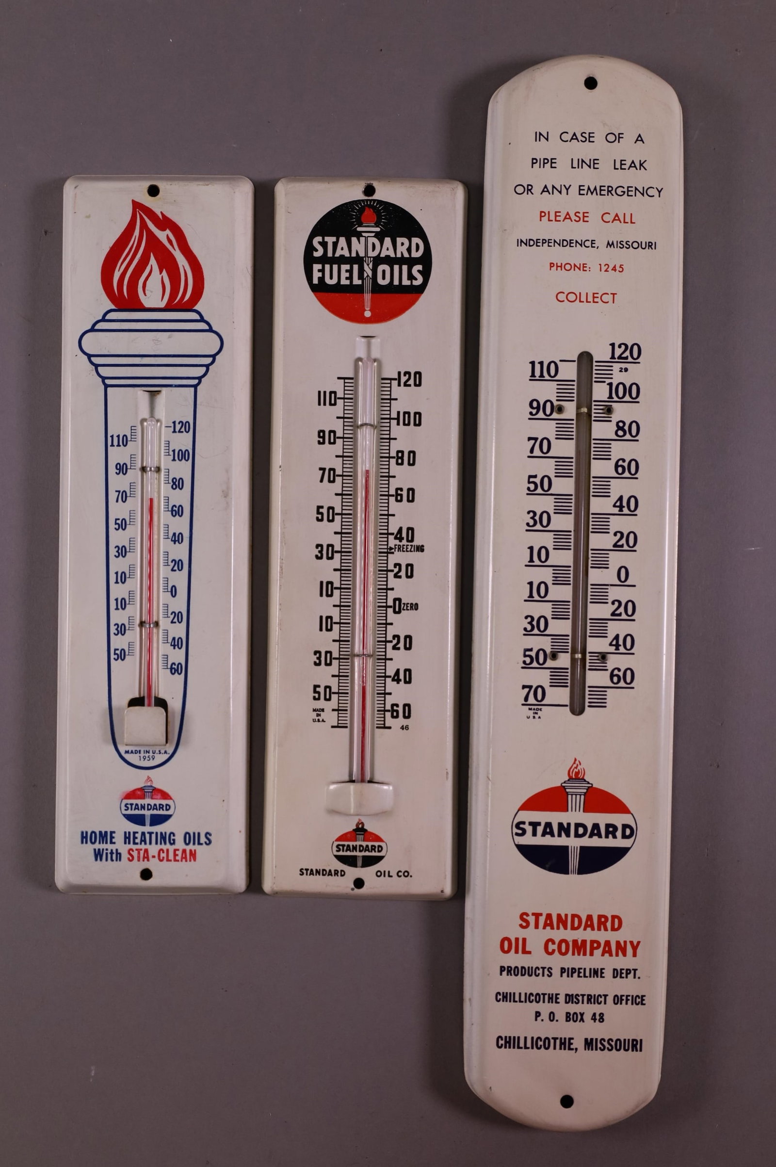 THREE STANDARD METAL THERMOMETERS (1 of 2)