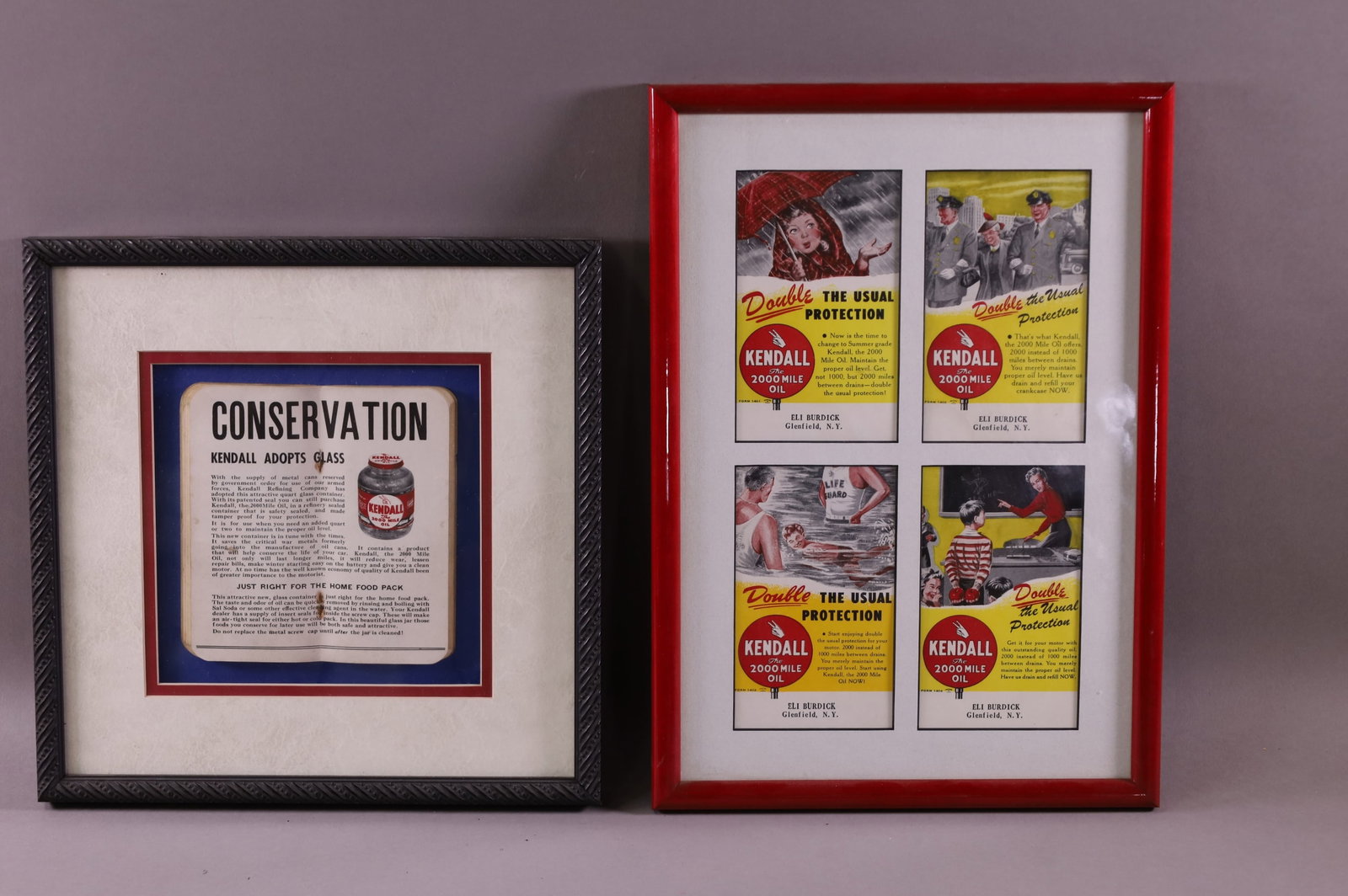 TWO FRAMED KENDALL ADS (1 of 3)