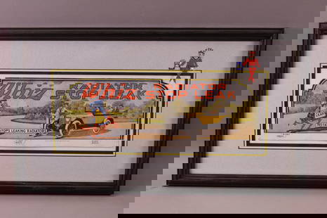 WHIZ RADIATOR FRAMED AD: STOP LEAK RADIATOR FRAMED CARDBOARD AD.