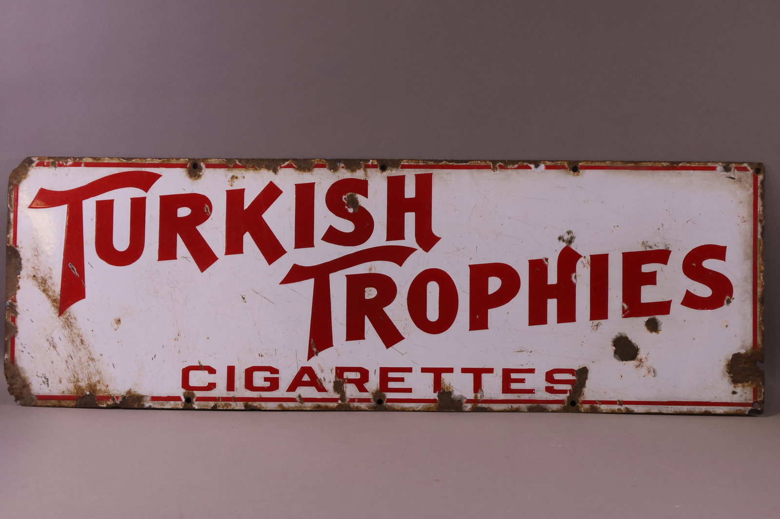 TURKISH TROPHIES CIGARETTES PORCELAIN SIGN (1 of 2)