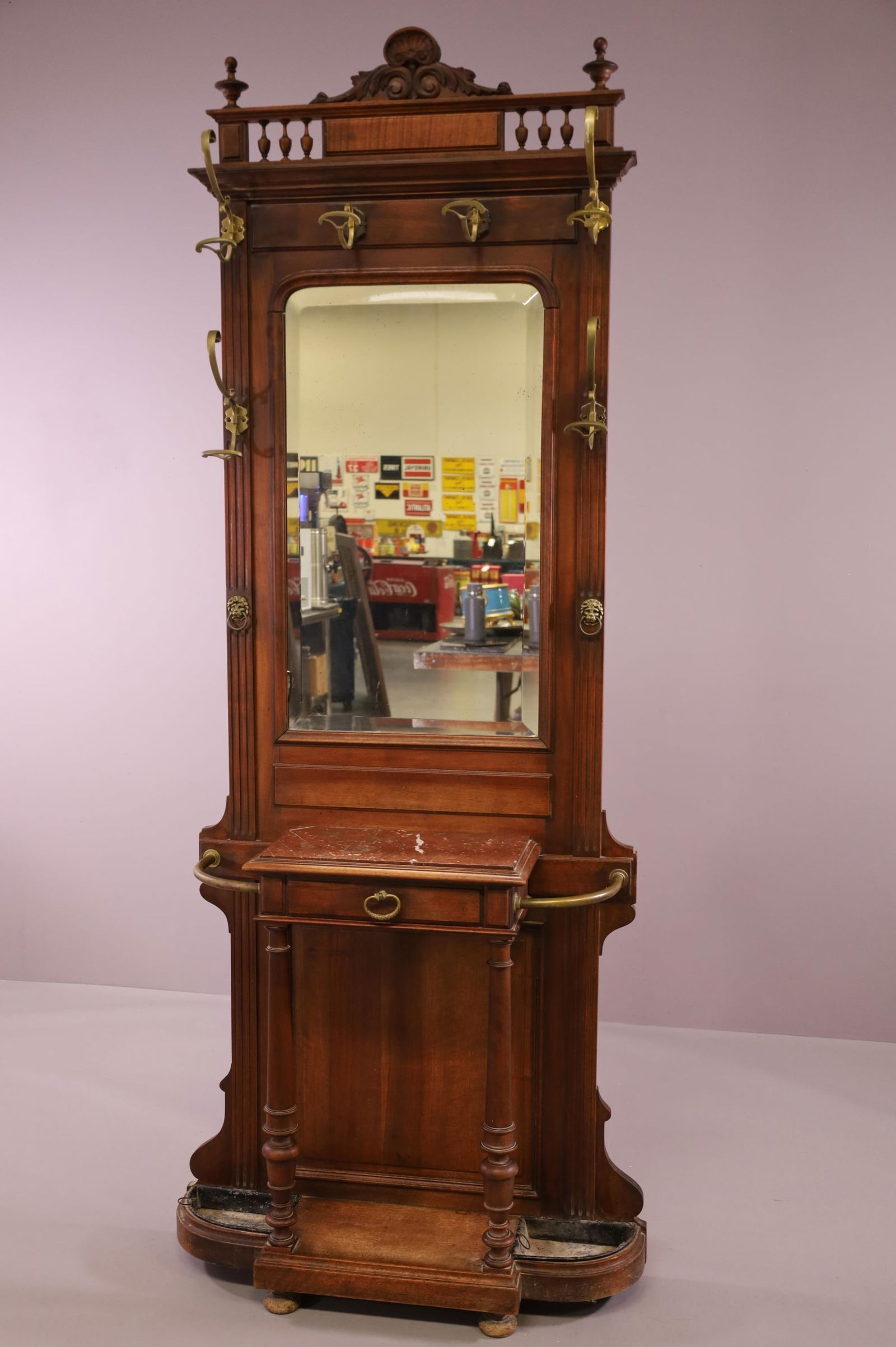 19TH CENTURY MARBLE TOP HALLTREE (1 of 3)