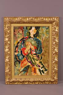 LAZZARO DONATI PAINTING: OIL ON BOARD, SIGNED LOWER LEFT. IN GILT FRAME. 22" x 31" IMAGE SIZE / 30" x 38" IN FRAME