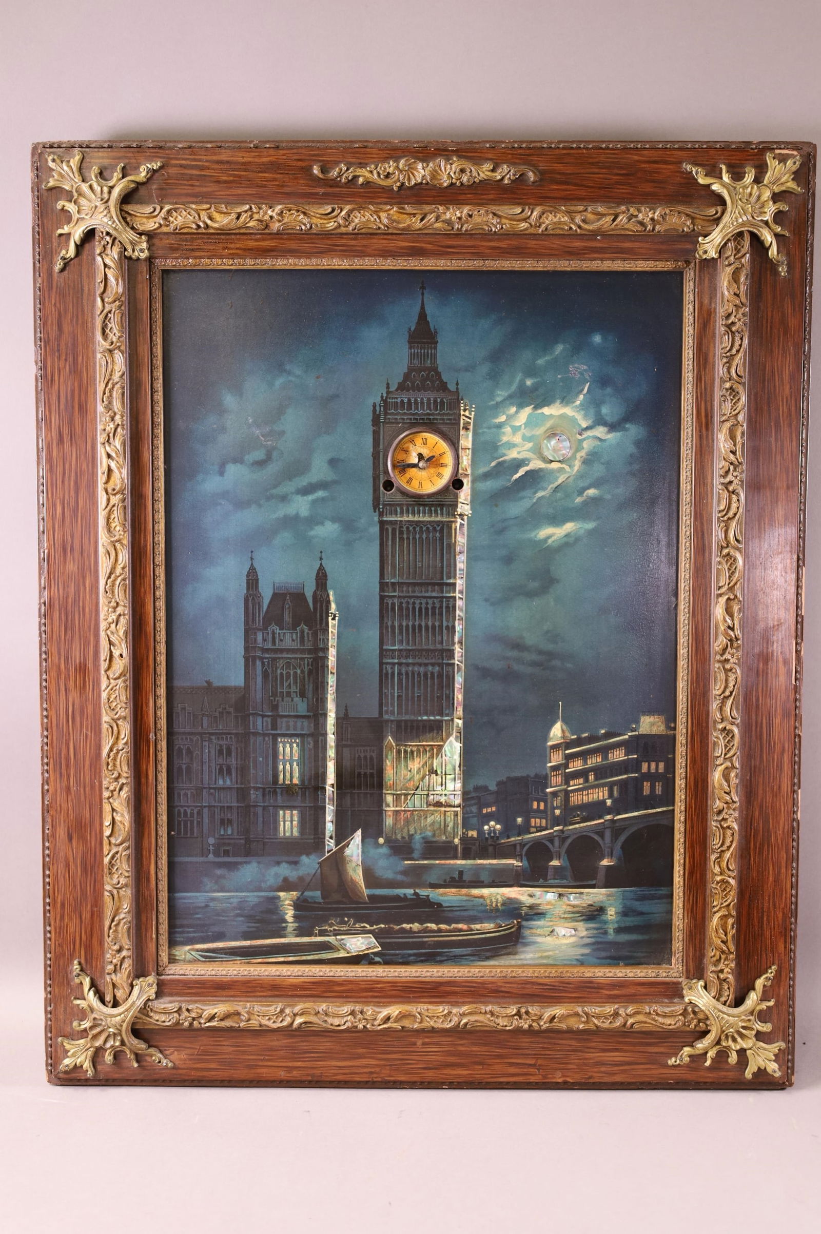 19TH CENTURY PICTURE WITH CLOCK INSERT (1 of 3)