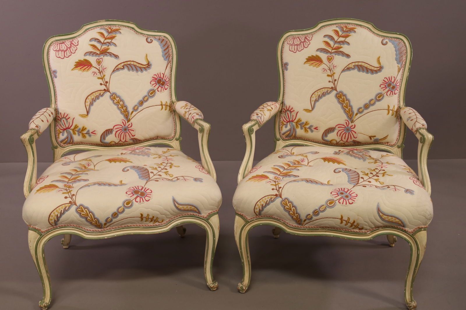 PAIR OF FRENCH STYLE PARLOR CHAIRS (1 of 3)