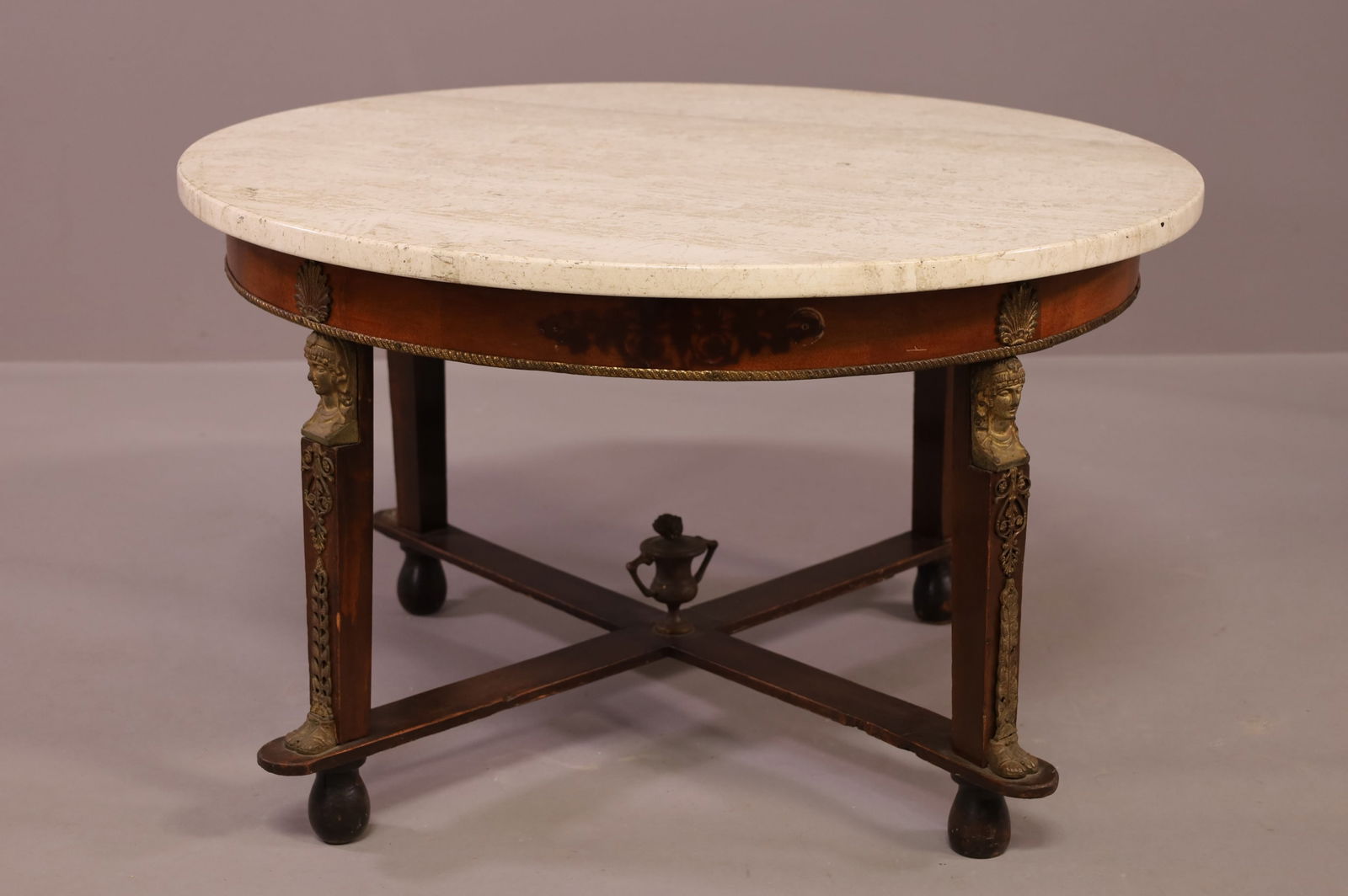 ANTIQUE FRENCH EMPIRE MARBLE TOP SIDE TABLE (1 of 4)