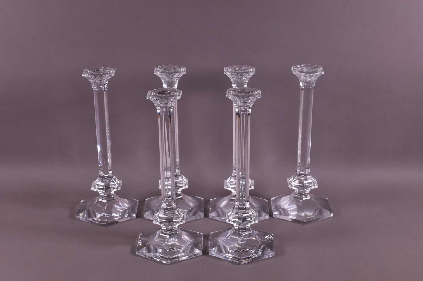 SET OF 6 VAL ST. LAMBERT CANDLESTICKS (1 of 3)