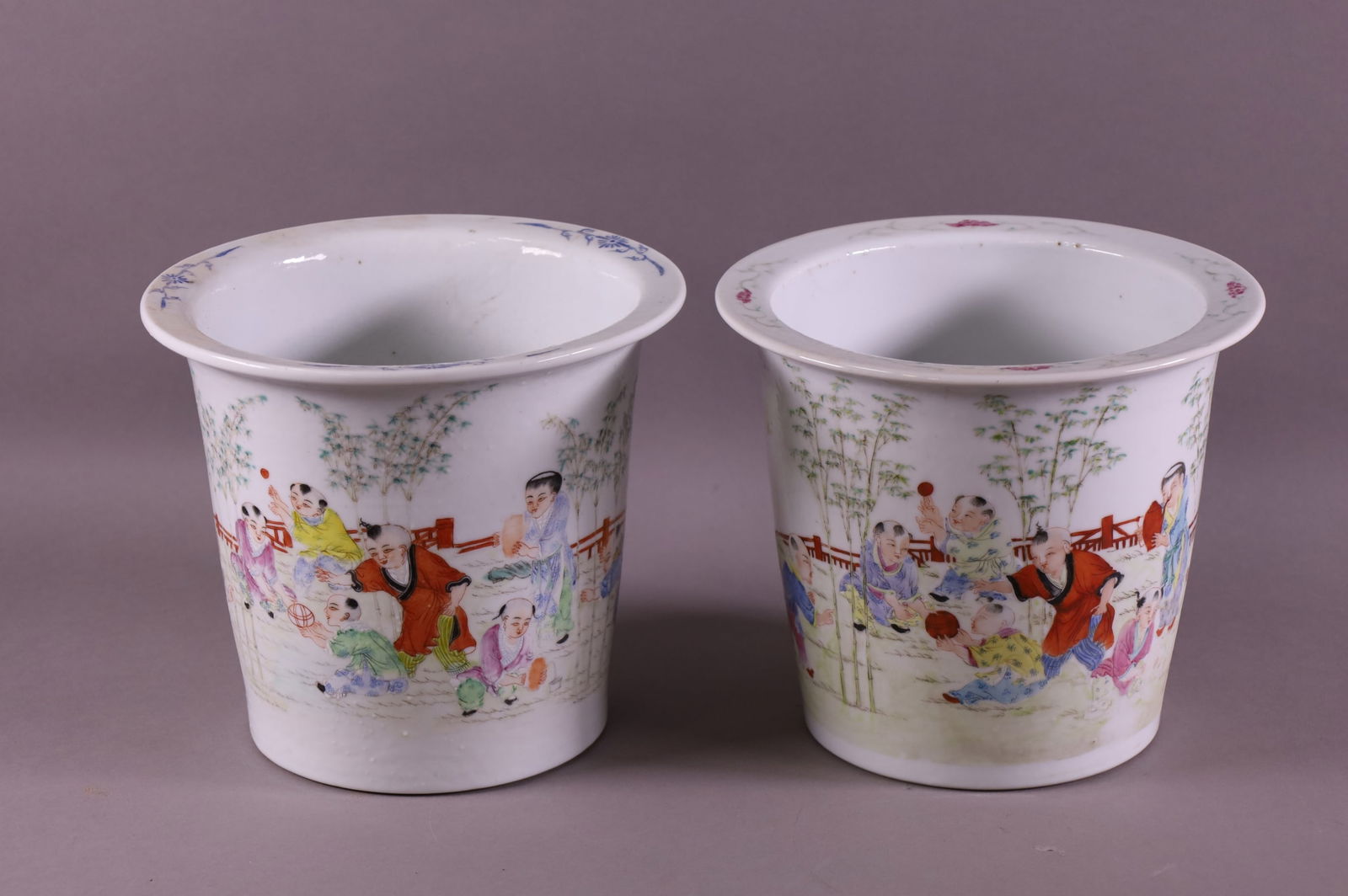 PAIR CHINESE PORCELAIN PLANTERS (1 of 3)