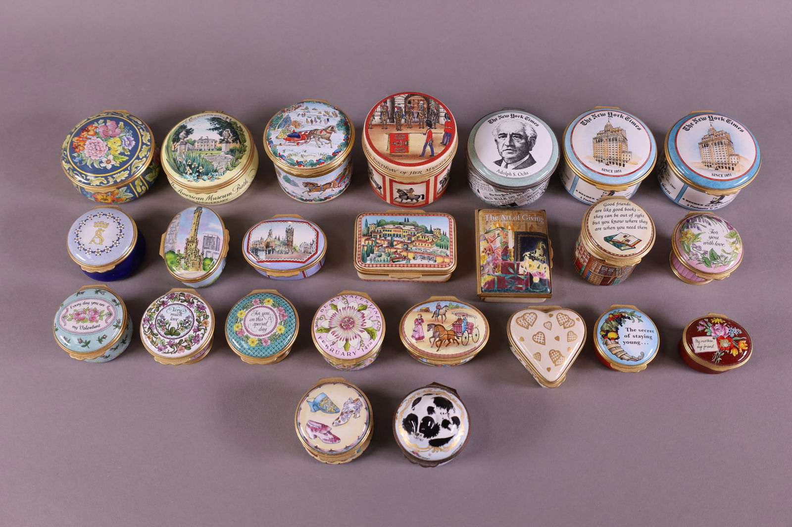 LOT OF 24 HALCYON DAYS ENAMEL PILL BOXES (1 of 3)