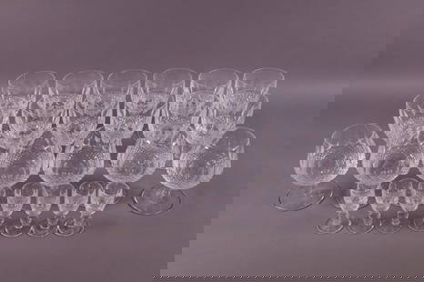 SET OF 23 PC. WATERFORD "COLLEEN" STEMWARE: 12 WATER GLASSES, 6 BRANDY SNIFTERS, & 7 CORDIALS.