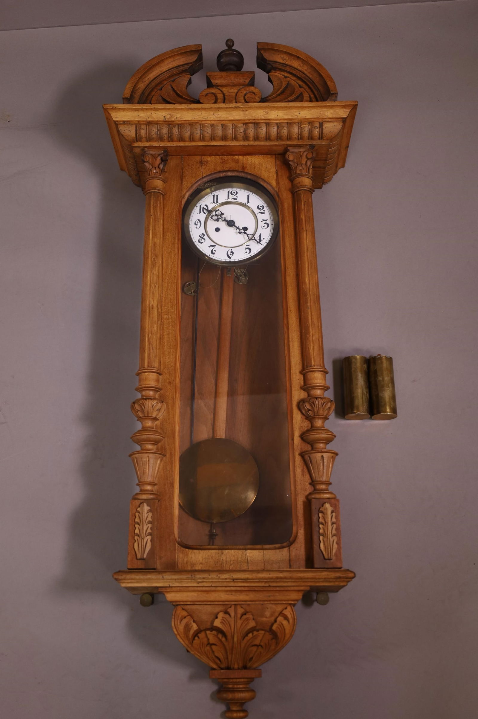 GERMAN REGULATOR 2 WEIGHT WALL CLOCK (1 of 3)