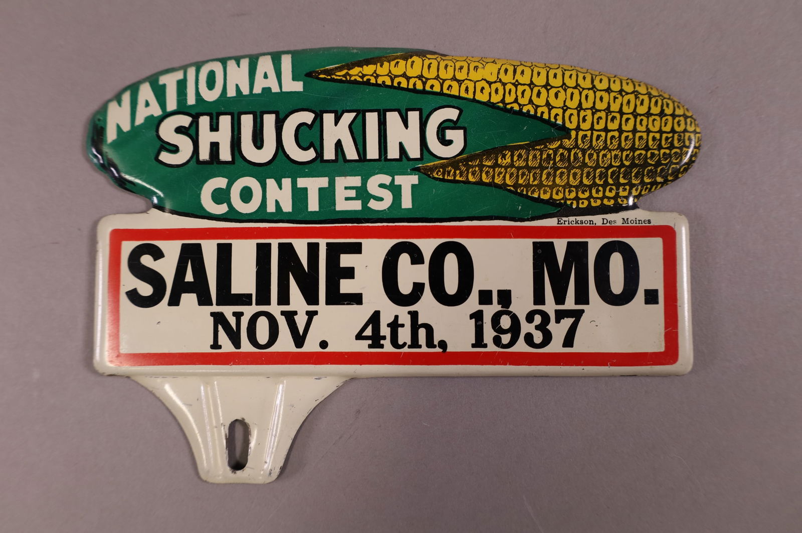 NATIONAL SHUCKING CONTEST TIN LICENSE PLATE TOPPER (1 of 2)