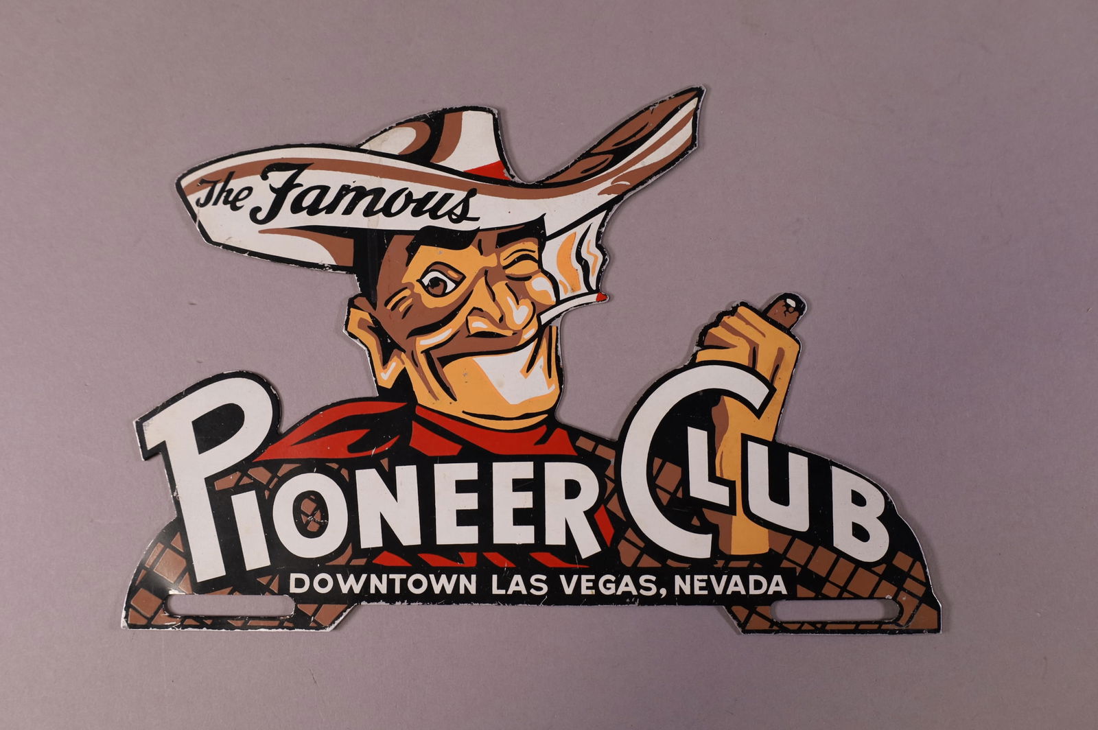 PIONEER CLUB LAS VEGAS TIN LICENSE PLATE TOPPER (1 of 2)