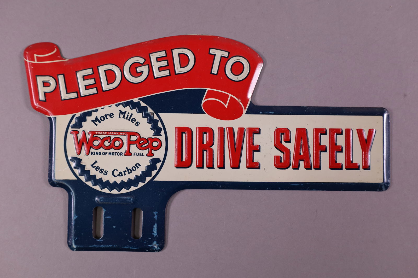 WOCO PEP TIN LICENSE PLATE TOPPER (1 of 2)