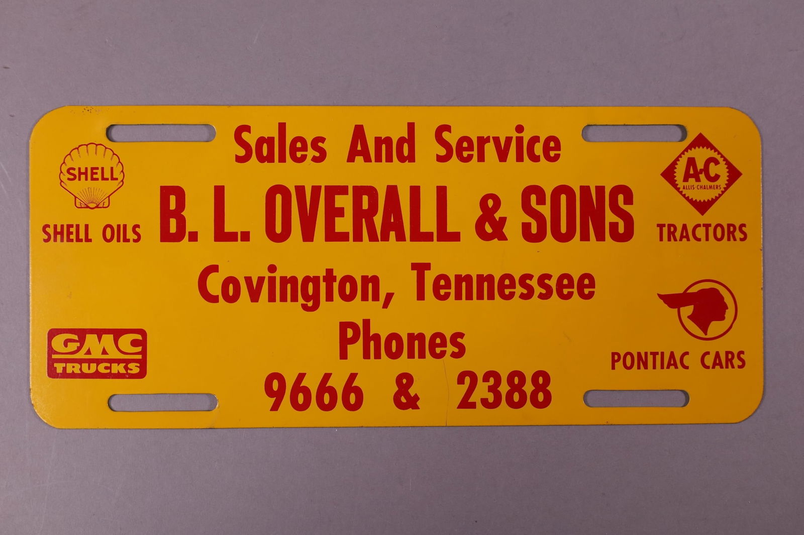 SHELL LICENSE PLATE (1 of 2)