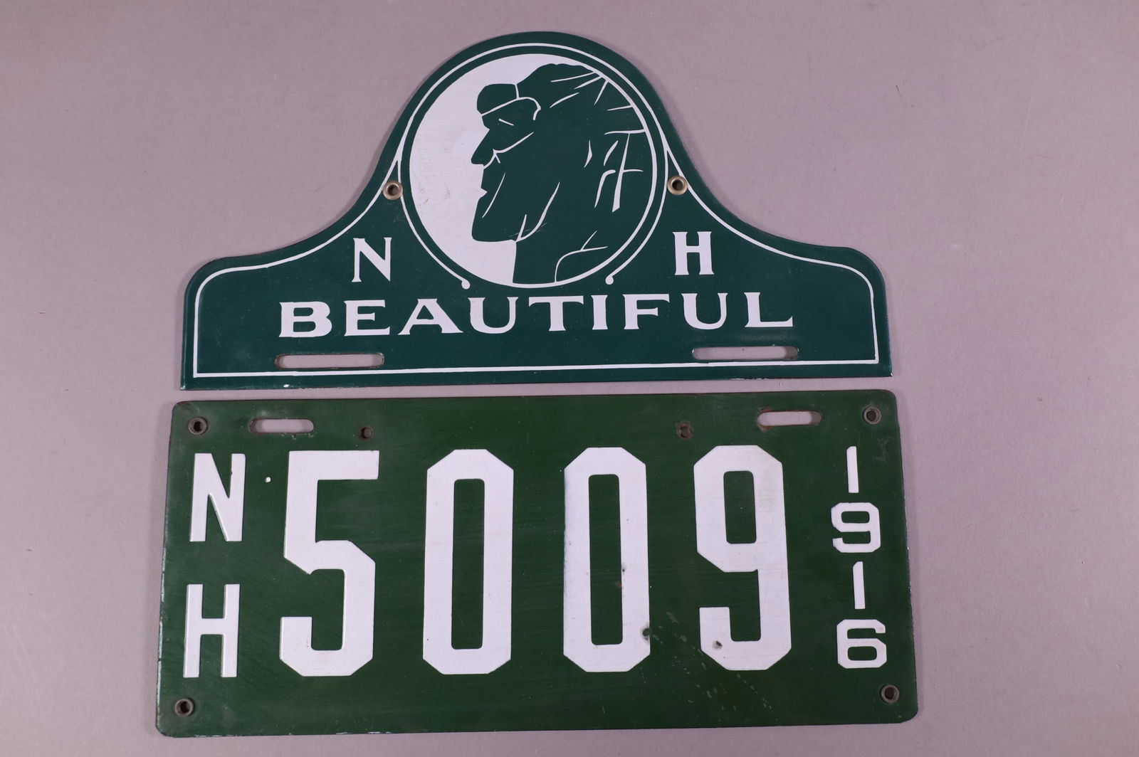 1916 NEW HAMPSHIRE LICENSE PLATE & TOPPER (1 of 2)