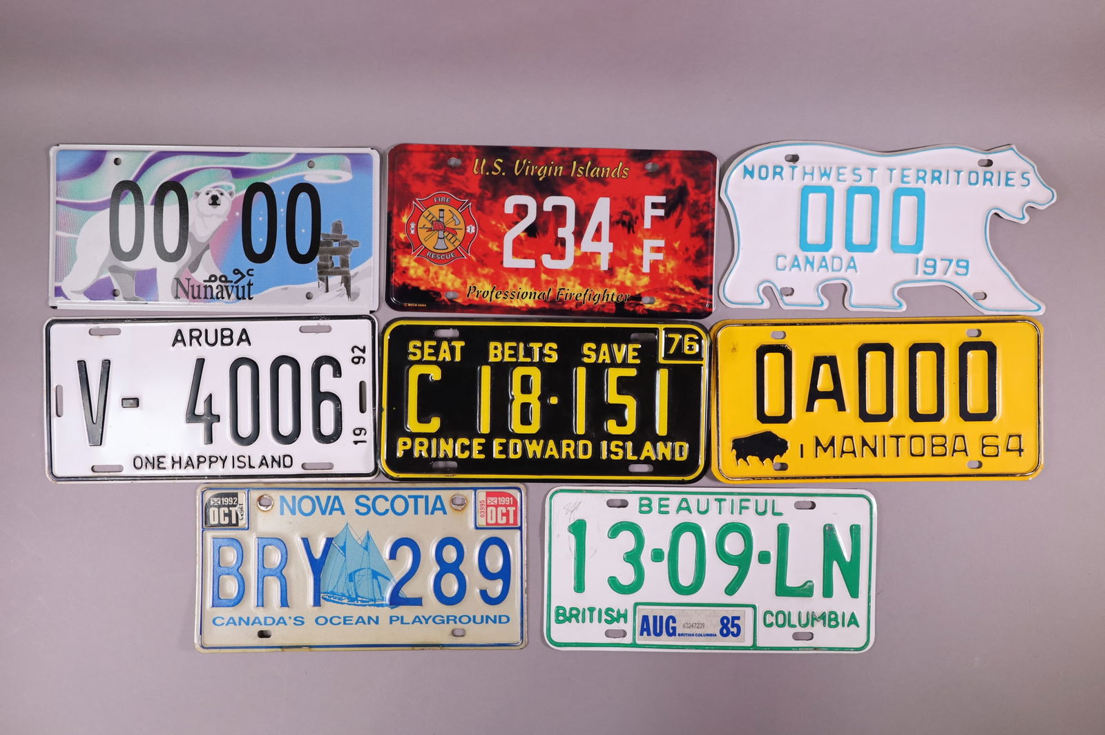 8 FOREIGN LICENSE PLATES (1 of 1)