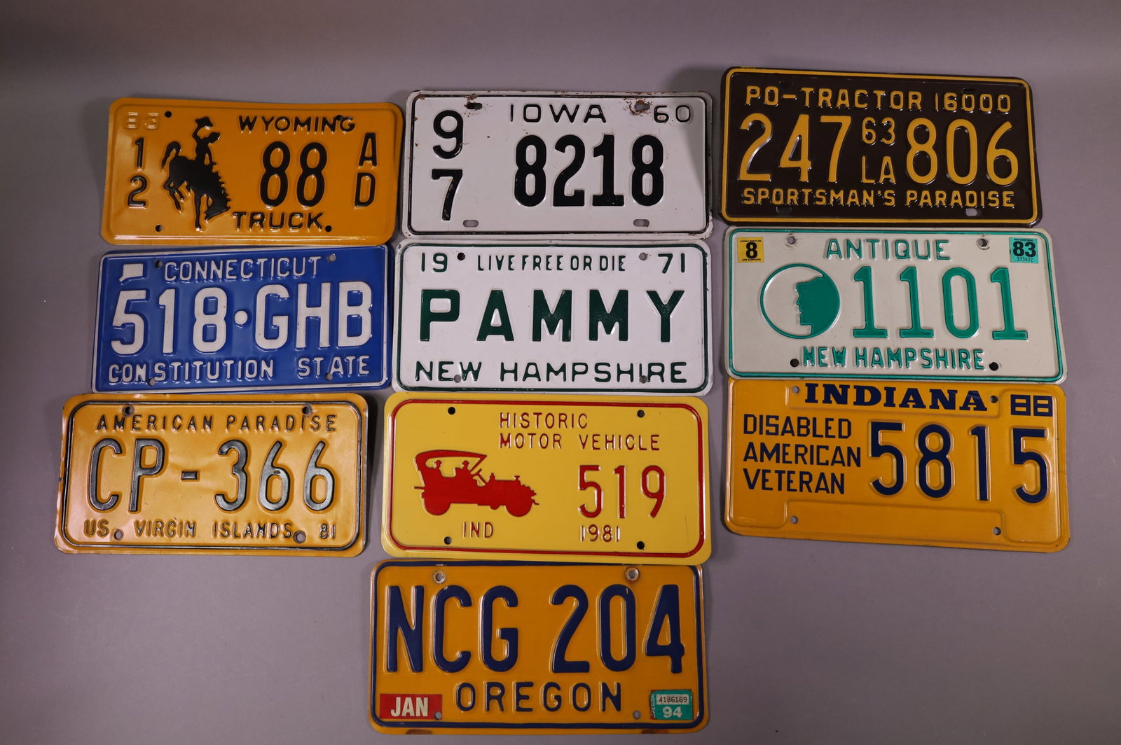 10 LICENSE PLATES (1 of 1)