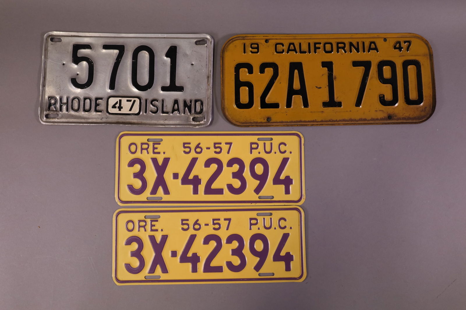 4 1940'S & 1950'S LICENSE PLATES (1 of 1)