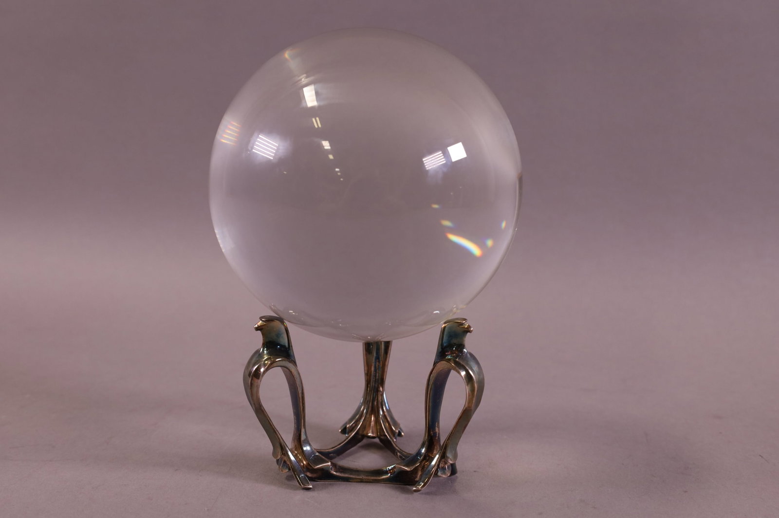 GLASS SPHERE ON STERLING HOLDER (1 of 2)