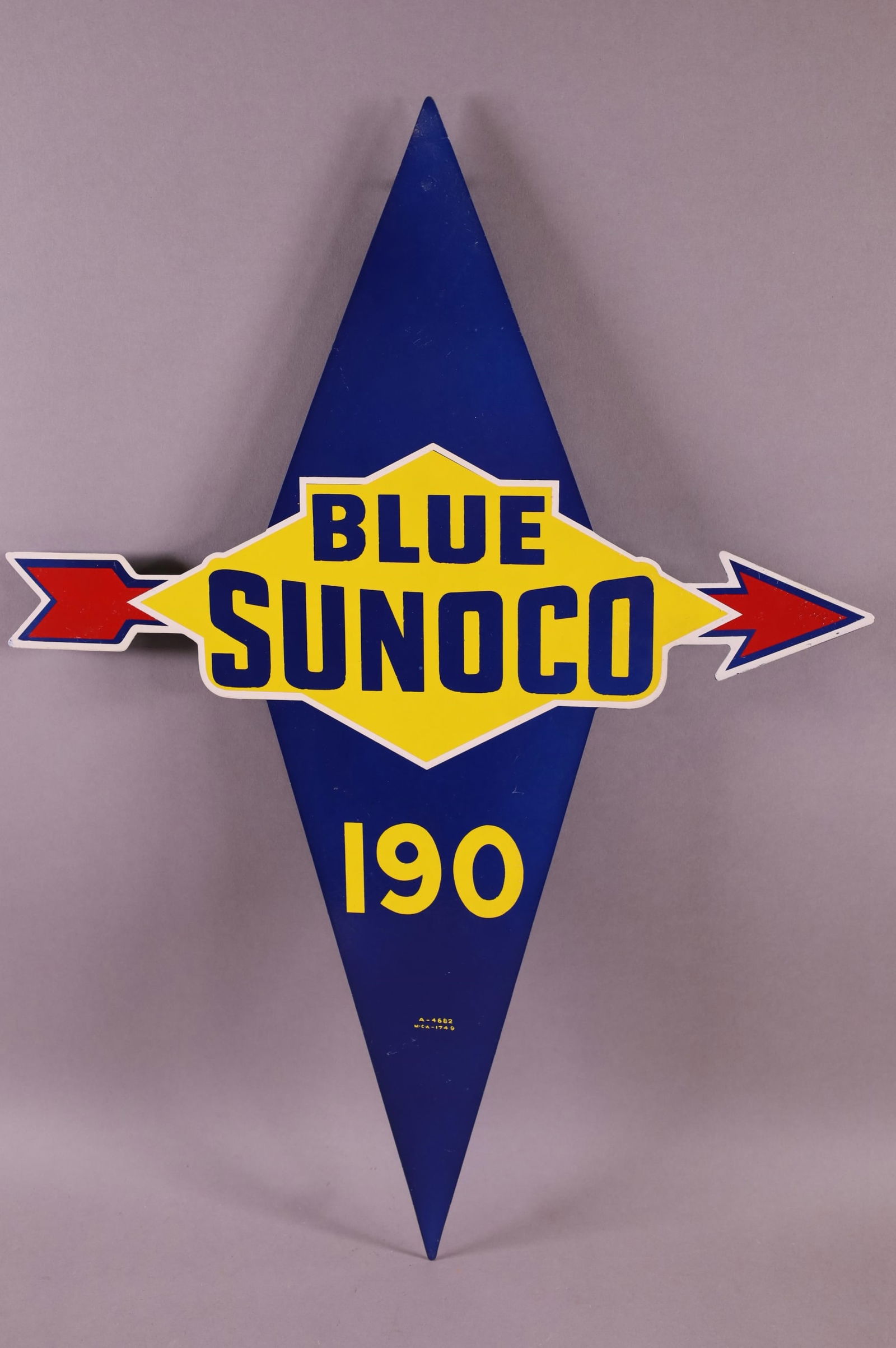 Blue Sunoco 190 w/Arrow Metal Pump Sign (TAC) (1 of 3)