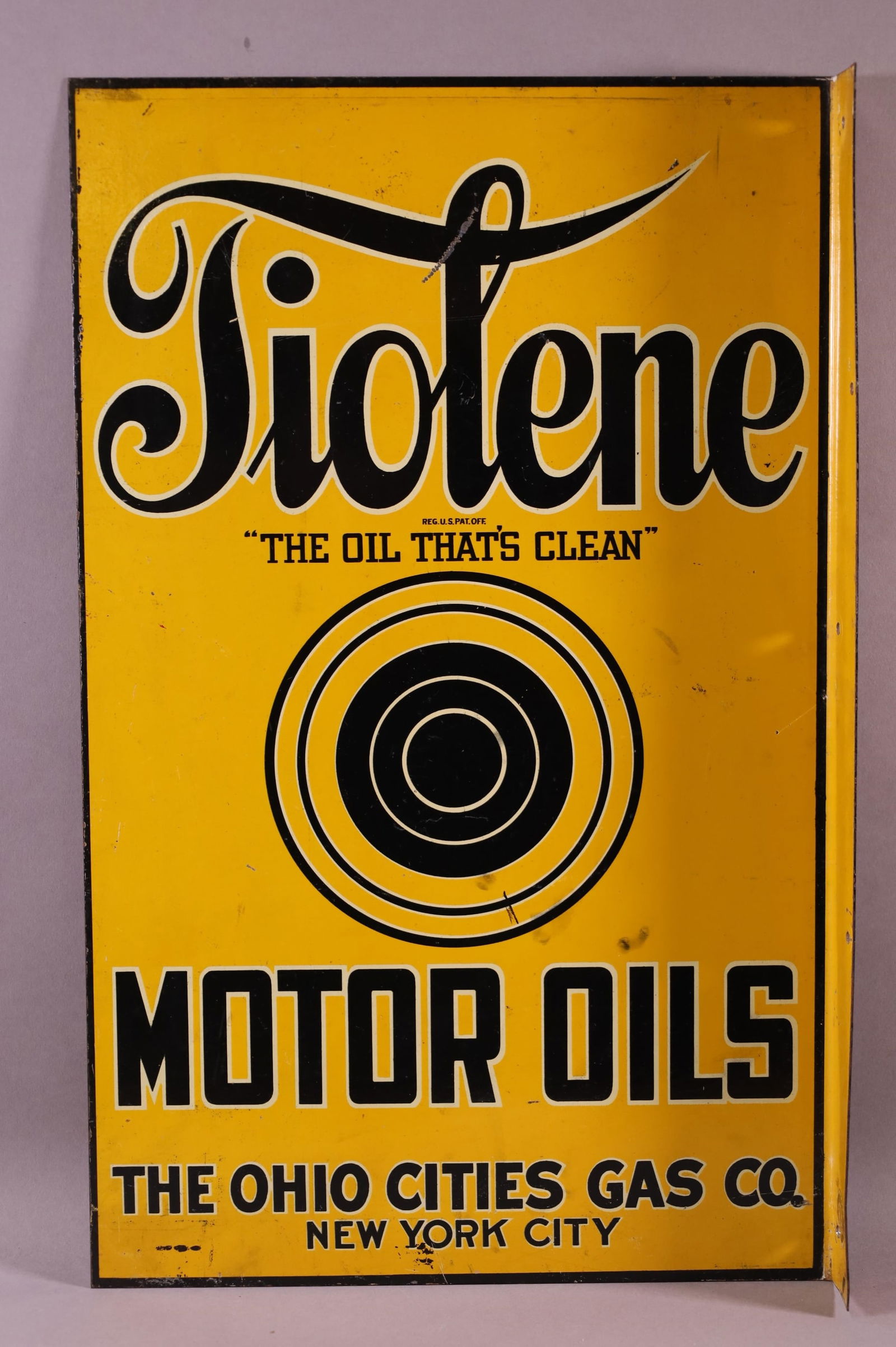 Tiolene Motor Oil w/Logo Metal Flange Sign (TAC) (1 of 7)