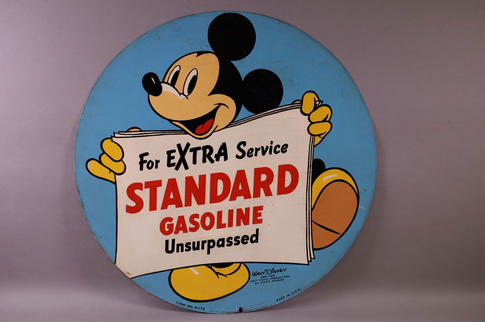 Standard Gasoline w/Mickey Mouse Metal Sign (TAC) (1 of 3)