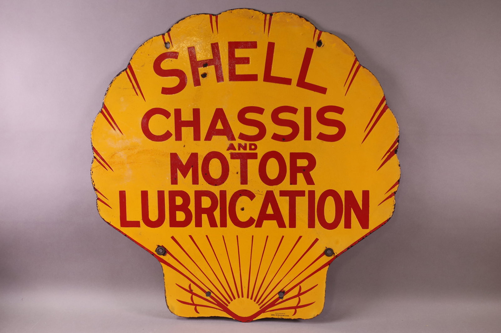 Shell Chassis & Motor Lub. Porcelain Sign (TAC) (1 of 7)