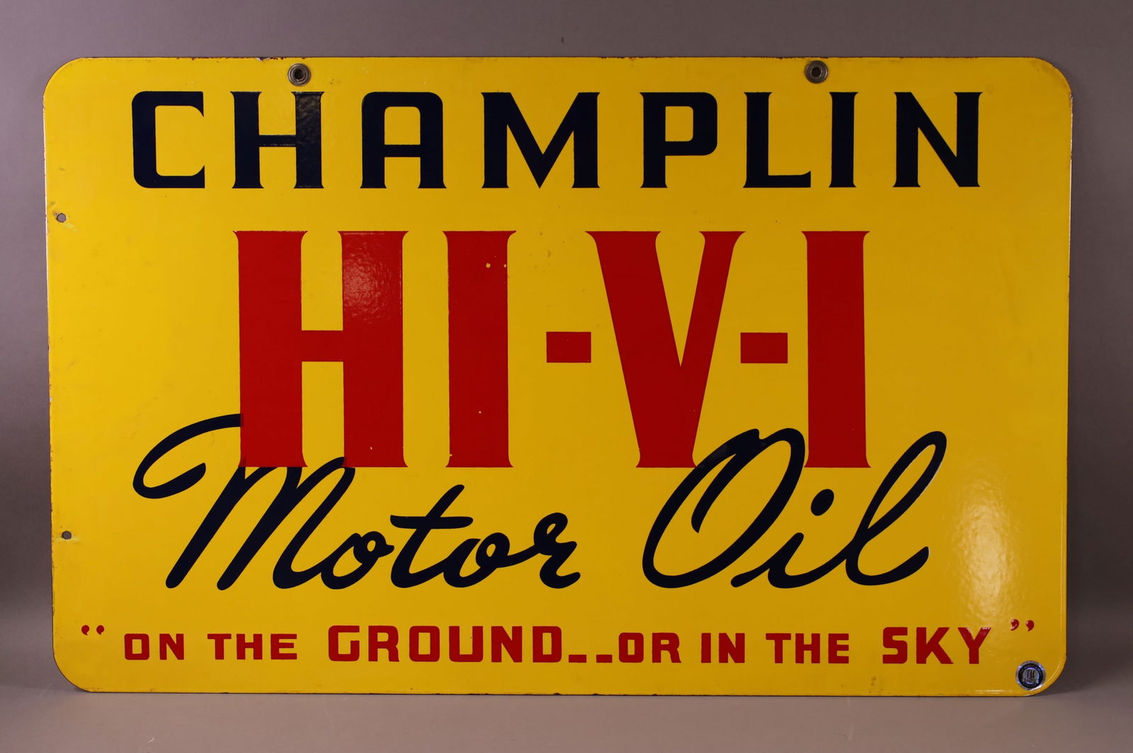 Champlin HI-V-I Motor Oil Porcelain Sign (TAC) (1 of 6)