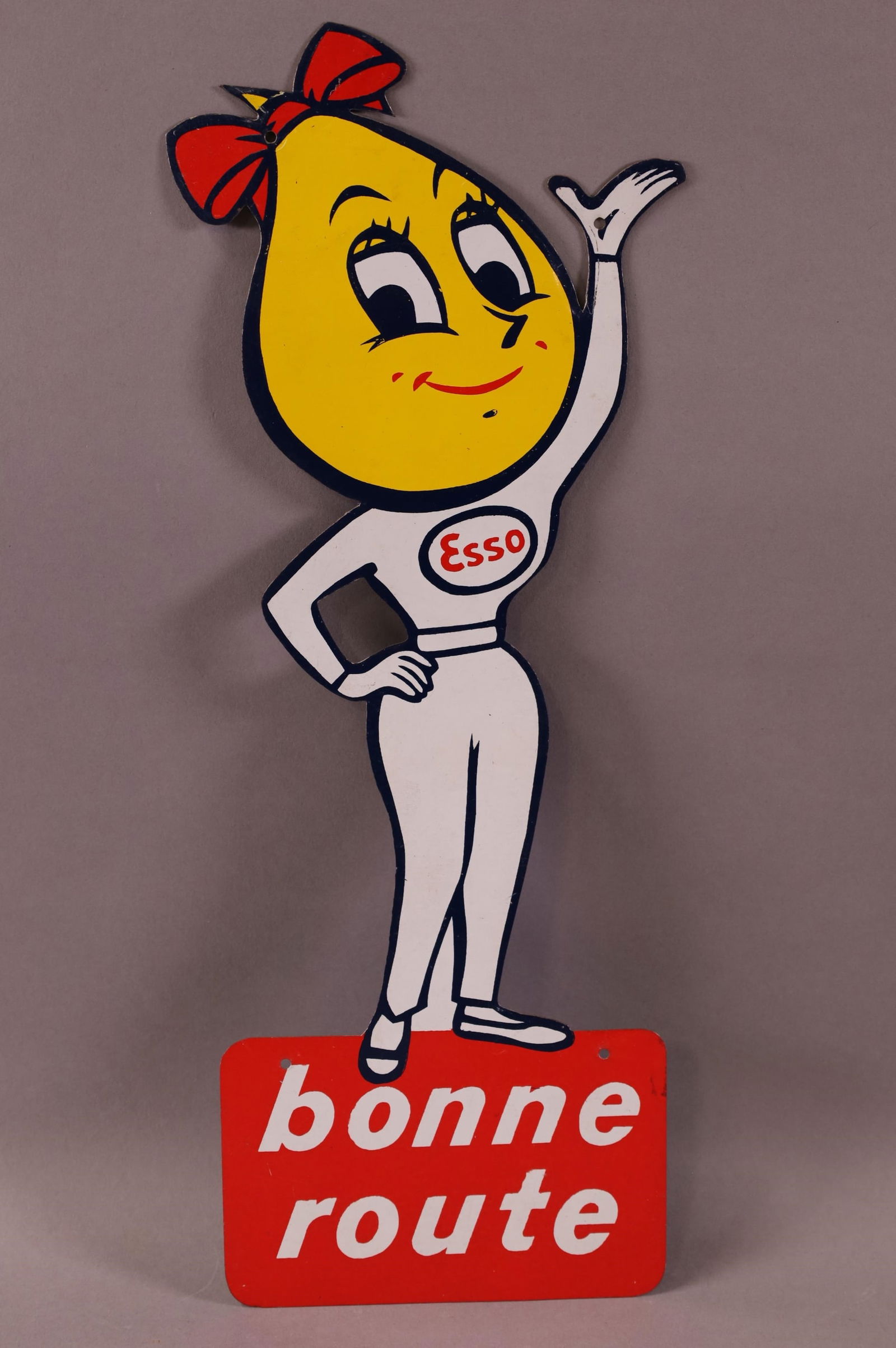 Esso  Oil Drop Girl Bonne Route Metal Sign (TAC) (1 of 2)