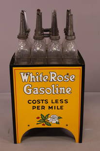 Restored En-Ar-Co 16-Bottle Holder: 38"x21"x19" with the bottles, all bottles are embossed En-Ar-Co, holder has been professionally restored. This lot exceeds size limitations for in house shipping.
