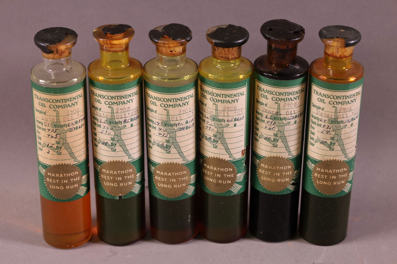 6-Marathon Motor Oil Sample Bottles (1 of 1)