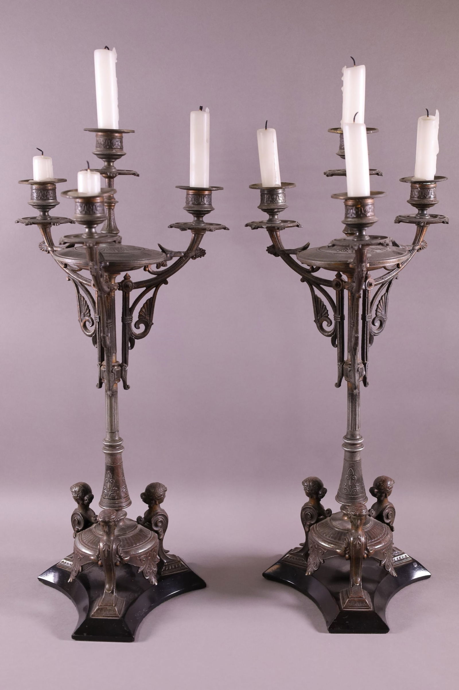 PAIR OF VICTORIAN FIGURAL CANDELABRAS (1 of 1)